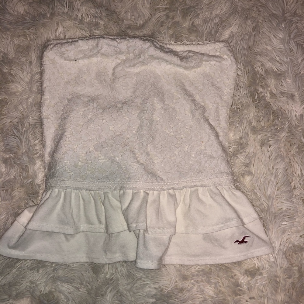 Hollister lace ruffled tube top